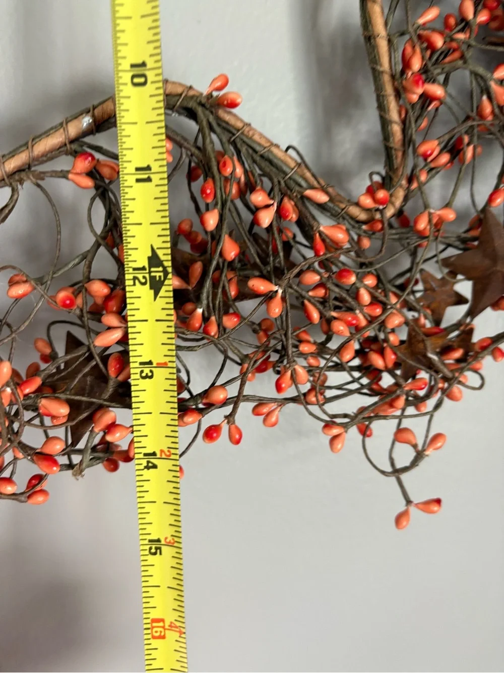 Rustic Orange Berry Star Wreath - Home Holiday Country Farmhouse Decor